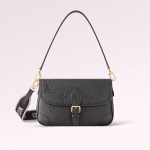 Louis Vuitton LV Diane Satchel in black monogram Empreinte leather 2 way straps